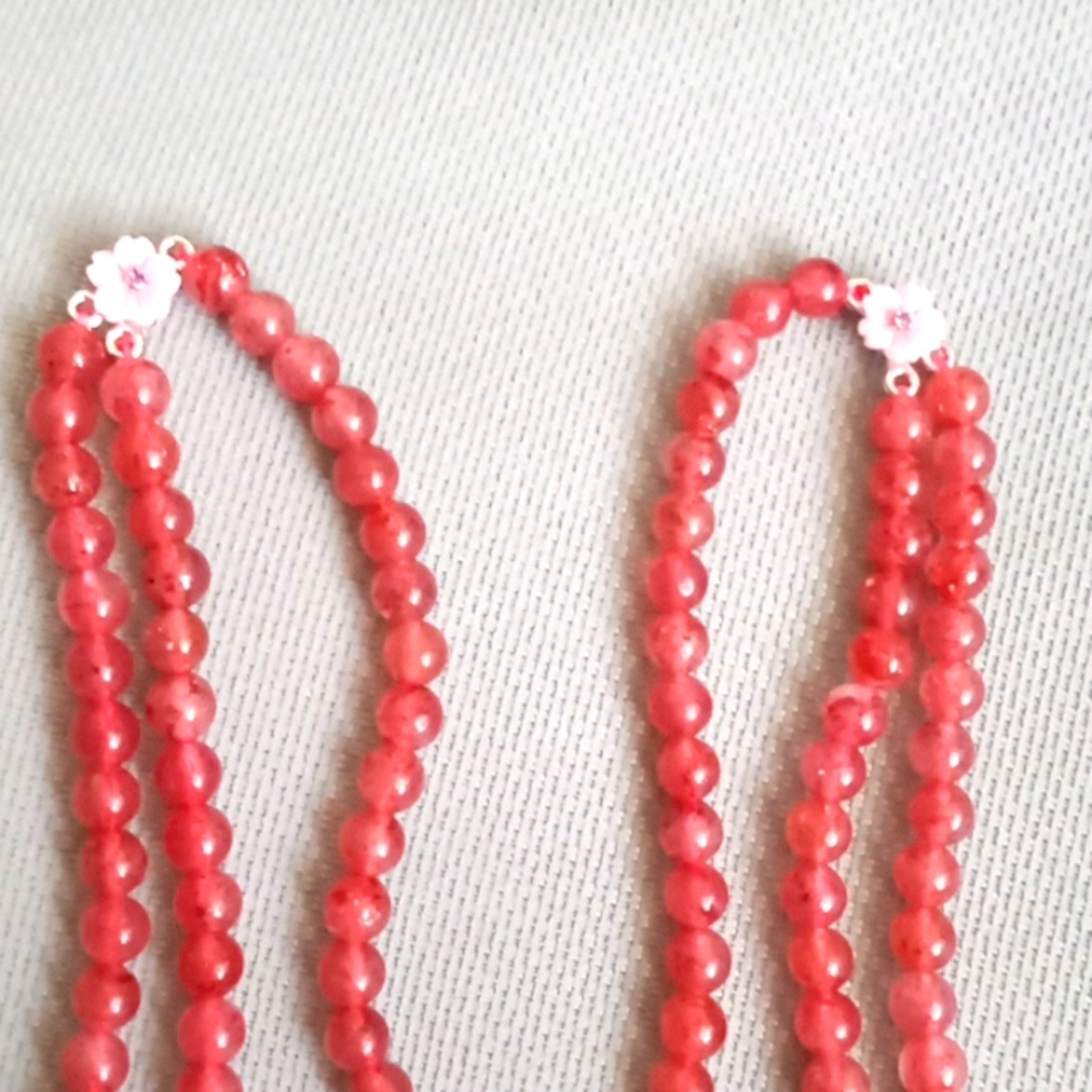 JARDIN COLLECTION PINK MOTHER OF PEARL NECKLACE - Picture 4 of 8